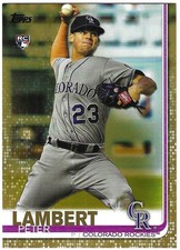 Peter Lambert 2019 TOPPS UPDATE SERIES GOLD BORDER ROOKIE CARD #US73 Rockies RC. rookie card picture