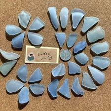 Sea Glass Blue ⑦ Genuine Sea Glass Surf-Tumbled From Japan