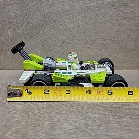 Lego Parts and Pieces Lot - White Green Racecar + Figure from 8898 World Racers