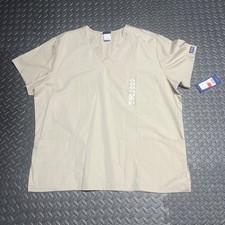 Unisex Size XL Cherokee Workwear Originals V-Neck Khaki Scrub Top Style 4876
