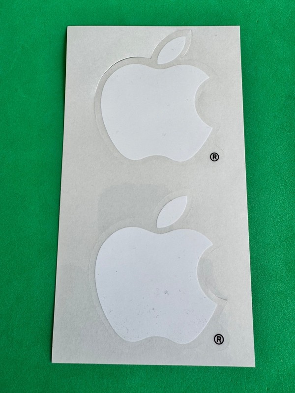 Apple Logo Sticker Decal, White - Genuine OEM - Includes 2 Stickers