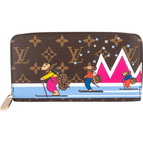 Louis Vuitton Monogram  Illustre Xmas Skating Bears Mount  Zippy Wallet