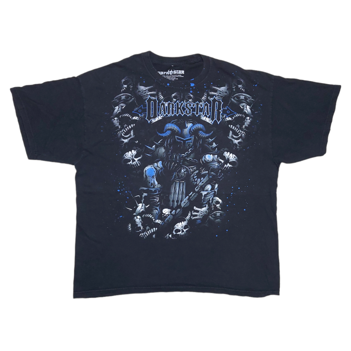Vintage Y2K Darkstar Skateboards AOP Mega Print Black T-Shirt Size