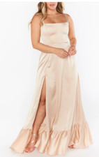 Show Me Your Mumu Clarissa Corset Sleeveless Dress Champagne Satin Luxe Size M