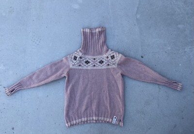 Devold Norway High Neck Wool Turtleneck Sweater Misty Rose Size Small