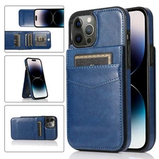 For i Phone 15 14 13 12 11 Pro Max XR Flip PU Leather Card Slot Shockproof Case 