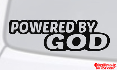 FUELED BY FAITH Vinyl Decal Sticker Car Window Wall Bumper Jesus God Love Quote 