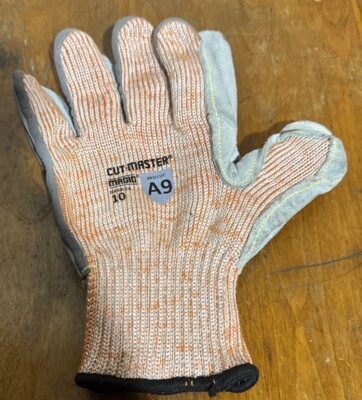 New Magid CutMaster HPPE Steel Wire Split Cowhide Leather Palm Work Gloves SZ 10