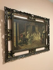 Antique Ernest Denecy Print Of An Italian Music Room 1839 LITHOGRAPH PRINT