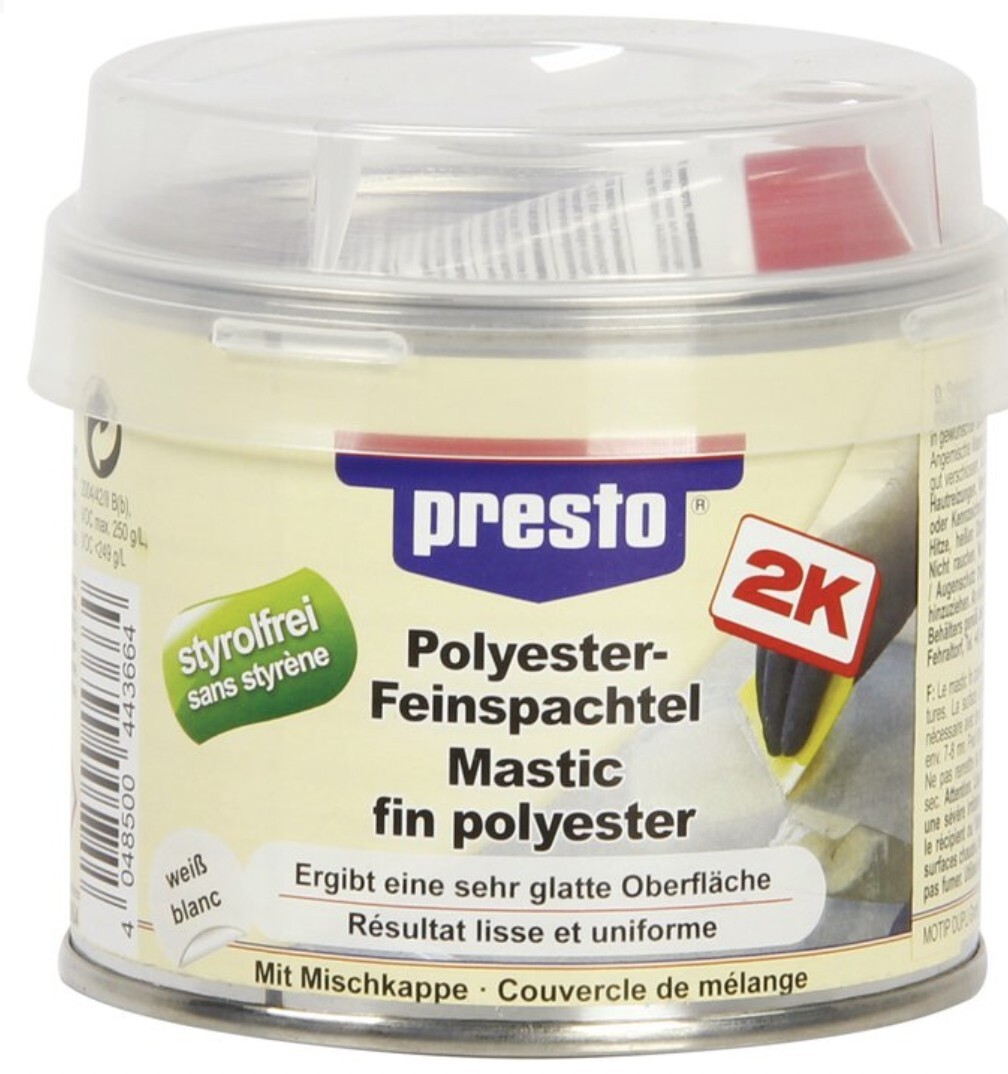 Mastic Resina Poliestere Fine Morbida Riparazione Fer Metallico 250gr Presto