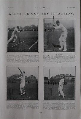 1904 PRINT CRICKETERS E. HALLIWEL - W. SHALDERS - JAMES SINCLAIR - J. KOTZE