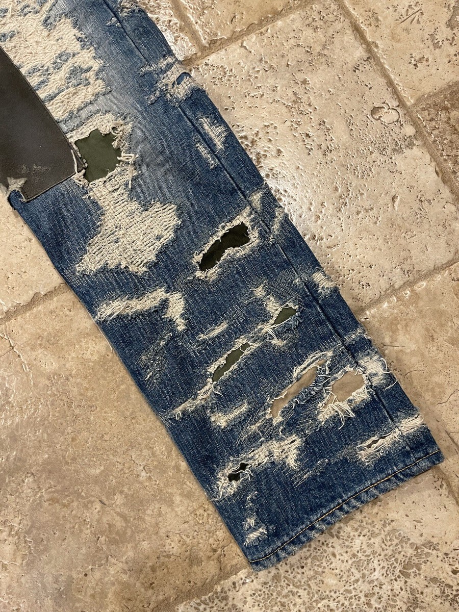 Givenchy Matthew Williams Jeans In Destroyed Denim Moleskin Givenchy Matthew Williams Jeans In Destroyed Denim Moleskin