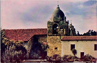 Carmel Mission California CA Exterior Bell Tower Landscape Buildings Postcard 