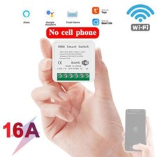 16A MINI Wifi Smart Switch Timer Wireless Switches w/ Tuya Alexa Home