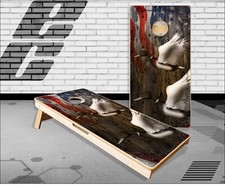 Ghost Ducks American Flag Cornhole Boards Bean Bag Toss Game