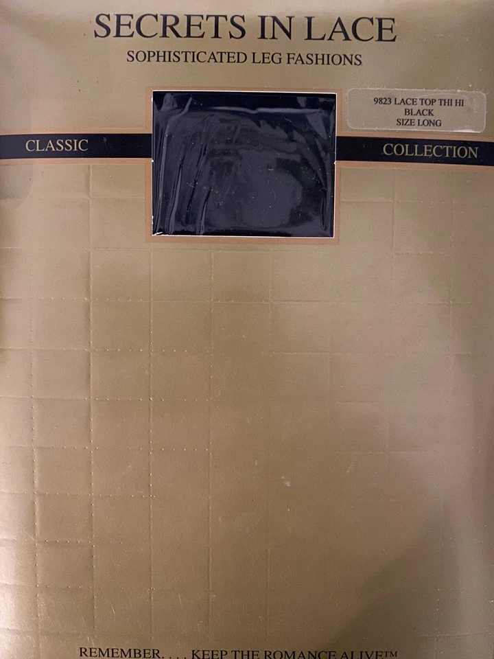 Secrets In Lace #9524 Spitzen Top Thi Hi Strümpfe, schwarz, Gr. Long - Bild 3 von 4