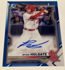 2021 Bowman Draft RYAN HOLGATE 1ST BOWMAN CHROME BLUE WAVE REFRACTOR AUTO /150