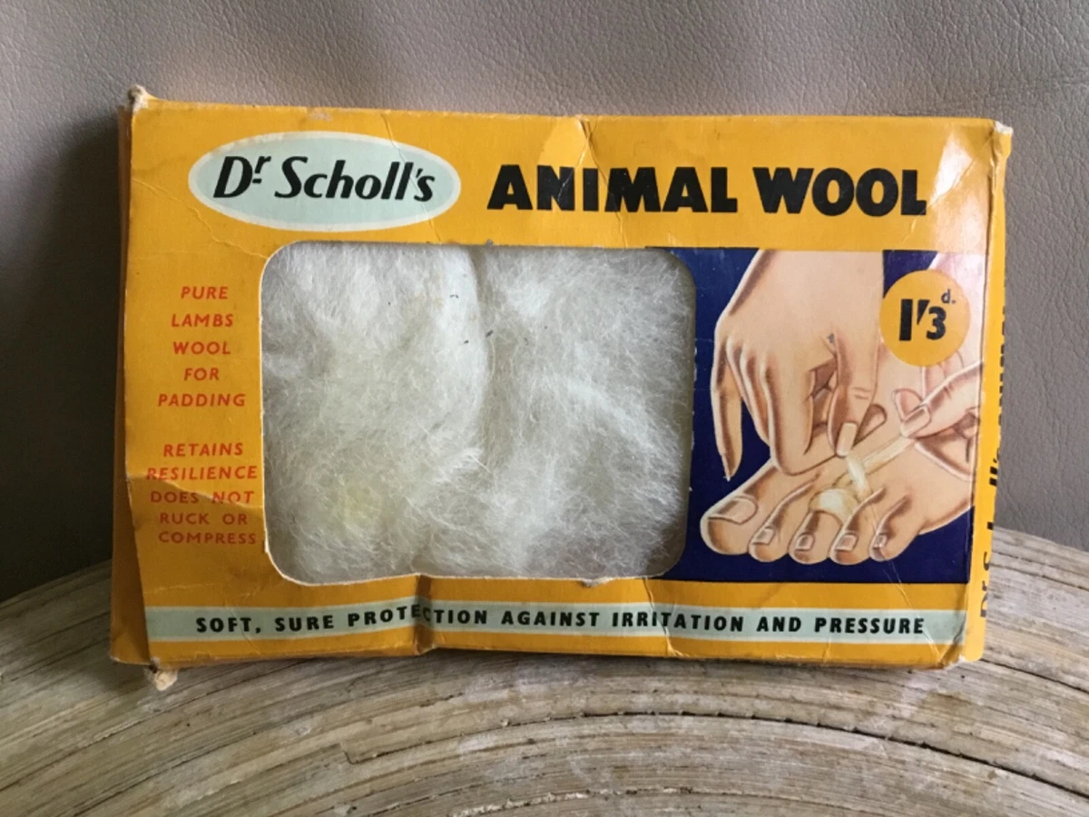 Vintage UK DR Scholls Vintage Lambs Wool Package Padding Between Toes