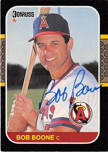 Bob Boone Autographed Baseball Card California Angels 1987 Donruss 