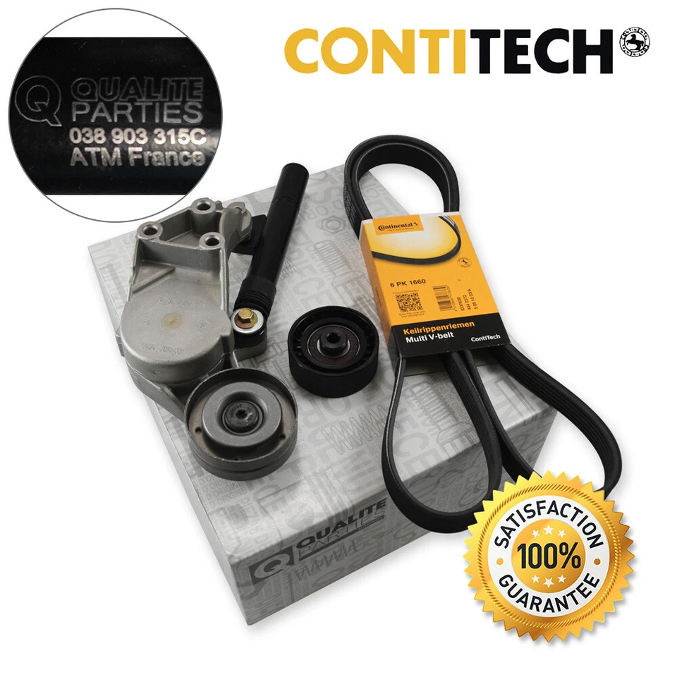 CONTI KEILRIPPENRIEMEN RIEMENSPANNER SPANNROLLE FÜR A3 VW GOLF IV 4 BORA 1.9 TDI