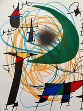 Joan Miro "The Green Moon" Original Stone Lithograph Limited 1972 