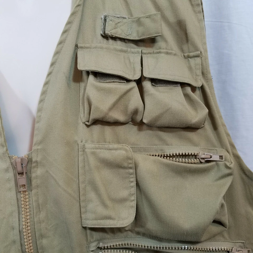 STRATOJAC мужской средний рыбалки охоты фото жилет хаки фланели с подкладкой 12 + карманы - Изображение 3 из 4