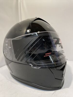 Z1R Warrant Black Full Face Motorcycle Helmet W/Drop Down Face Shield