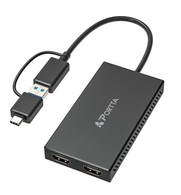 USB to Dual HDMI Adapter 2x HDMI Displays (1x 4K30Hz, 1x 1080p) 107B-USB-HDMI-B