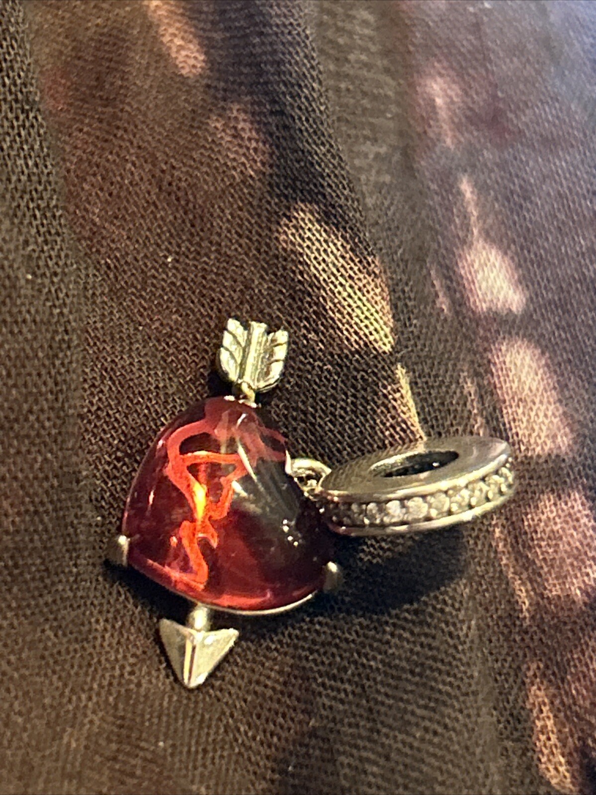 Authentic Pandora #793085C01 Red Heart & Arrow Murano Glass Dangle ...