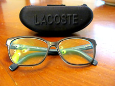 BEAUTIFUL LACOSTE EYEGLASS SQUARE FRAME BLACK TEAL SPRING HINGES L2723 140 220