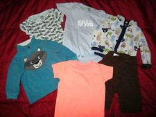 Lot of 6 Boy's 6 Mos Jacket, Bodysuit, Shirt, Pants Carter's, Vitamins Baby more