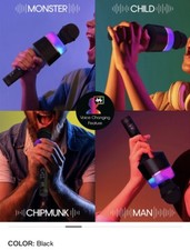 Glam Nation Star Glow Bluetooth LED Karaoke Microphone Speaker Rechargeable