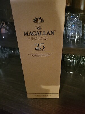 Empty Bottle Of MACALLAN 25. With Wood Box And Origal Box 2023