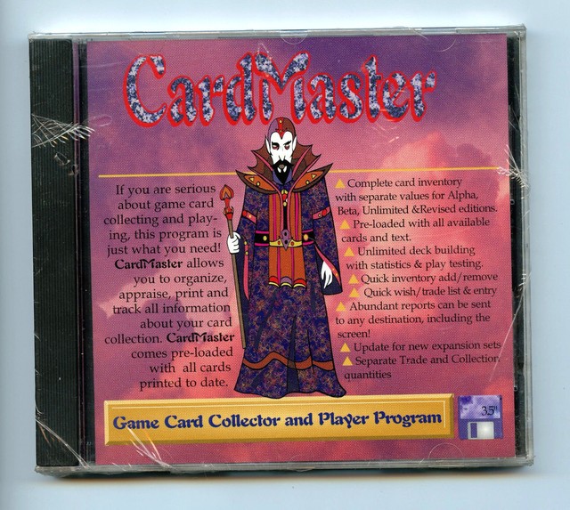 Cardmaster Magic Game card Collector Player Computer program new 1995