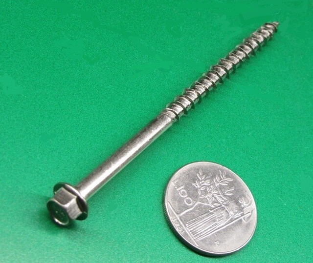 316 Stainless 14 Flanged Hex Head Wood Screw x 4.0" Length, 10 Pcs eBay