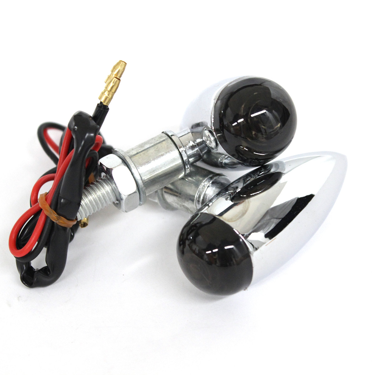 Chrome Mini Bullet Smoke Bulb motorcycle Turn signal cruiser chopper ...