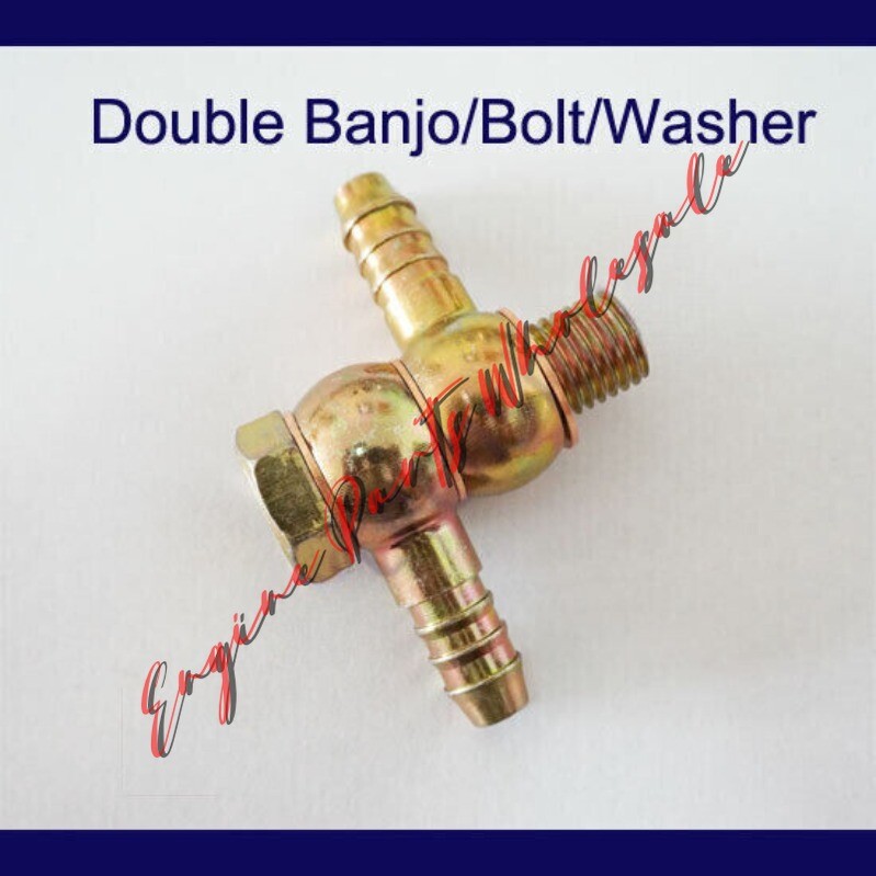 DOUBLE Dual Banjo Bolt Washer Set Hose Barb Fitting Brake Line Oil