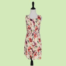 Madewell Tea Rose Ivory Pink Floral Silk Dress Womens Size 2