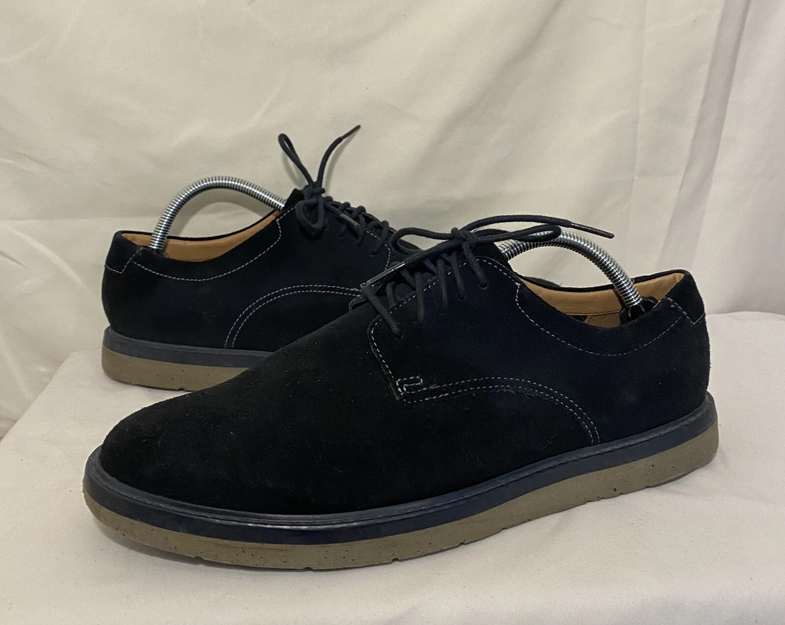 Clarks black nubuck "extra lites XL" oxfords US Mens sz. 9 1/2 M