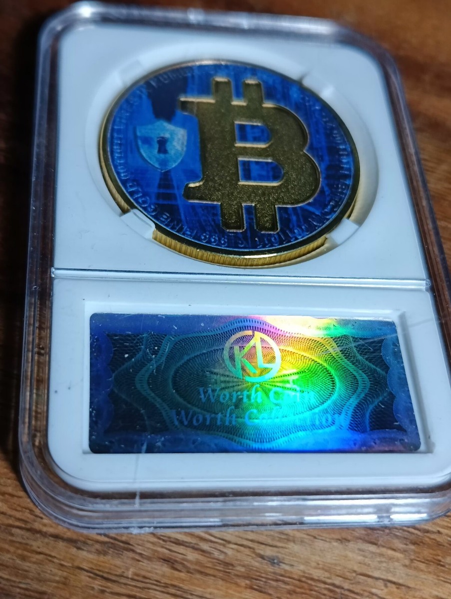 Bitcoin BTC,Satoshi Nakamoto Cryptocurrency Coloured Gold Plated Coin |  eBay UK