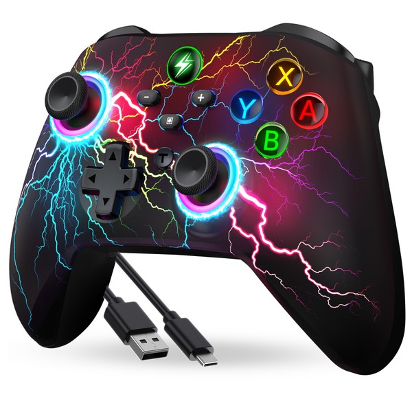 Wireless FüR Nintendo Switch,Pc,Ios Bluetooth Pro Controller/Gamepad+Ladekabel-image