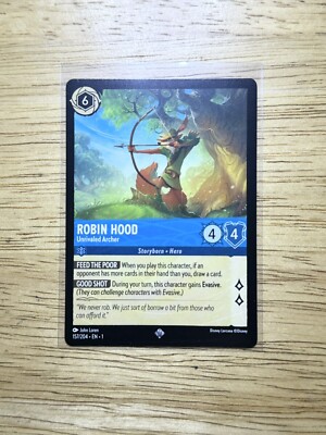 Disney Lorcana - Robin Hood - Unrivaled Archer 157/204 - Super Rare -  NON-FOIL | eBay