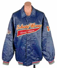 RARE Vintage Schott Bros Heavy Hitter full zip snap navy blue Bomber Jacket 3XL