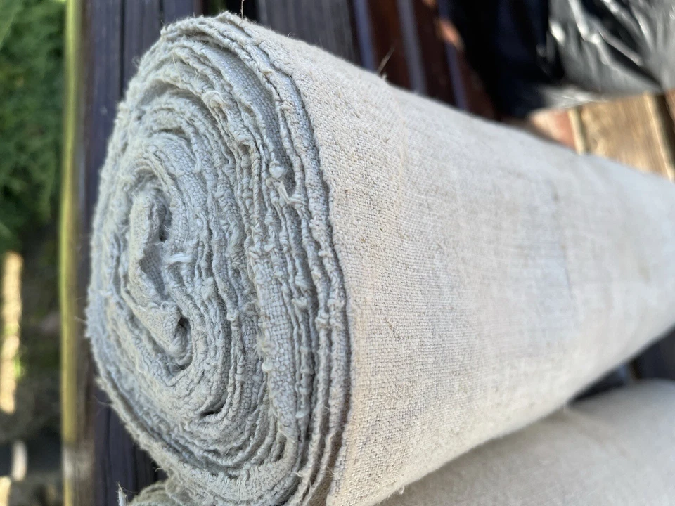 linen Handwoven Handmade 100% Pure Hemp Fabric textile natural, sold per meter - Image 4 of 4