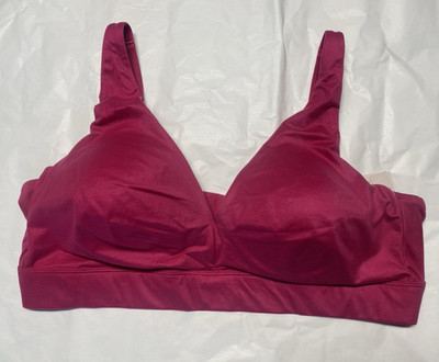 New Auden Women's Dark Pink Straps V-Neck Wireless Bralette Bra XXL 40DD-42D
