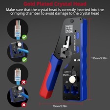 XUNTOP Pass Through RJ45 Crimp Tool Kit for Cat5 Cat6 Cat6A Cat7 All-in-One