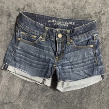 American Eagle Outfitters Women's Blue Denim Stretch Shorts Size 00