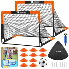 Kids Soccer Goals for Backyard Set- 2 of 6X4/ 4X3 ft Toddler Soccer Goal Train