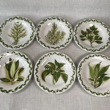 Tabletops Unlimited Botanical Herbs 8” Salad Plates Set Of 6