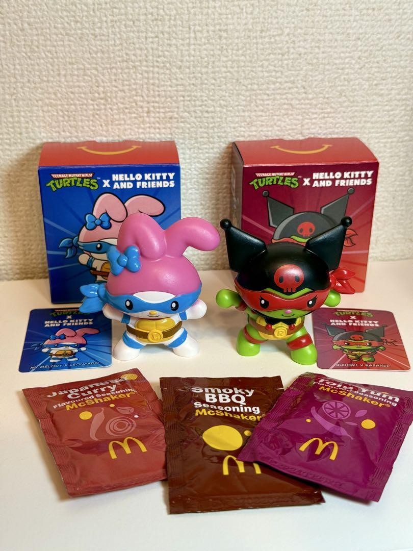 Hello Kitty x TMNT My Melody & Kuromi Figure Set MIB, Happy